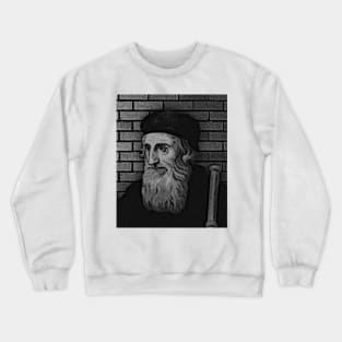 John Wycliffe Black And White Portrait | John Wycliffe Artwork 2 Crewneck Sweatshirt